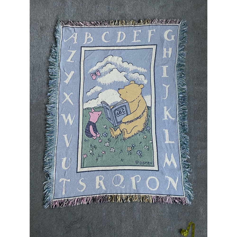 Classic Winnie the Pooh Alphabet Woven Baby Blanket